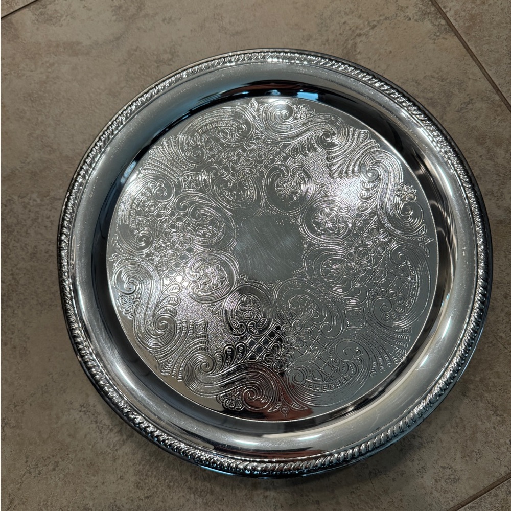Ornate Silver Plated Tray